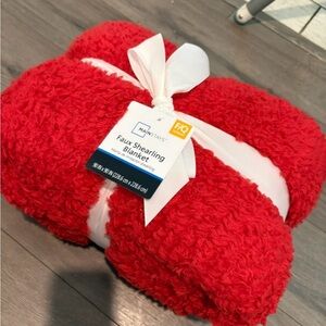 Mainstays Faux Shearling Blanket, Dk. Green, Full/Queen